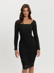 GUESS Marciano Sandys Midi Dress in Jet Black Size: 46, Polyamide