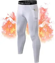 [Rane Sports] Men's Fleece Compression Trousers Base Layer Sports Leggings Running Trousers for Men Fitness Tights