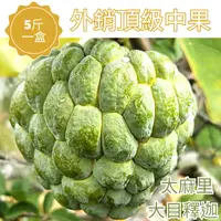 在飛比找台灣好農優惠-【鮮果公賣局】台東嚴選頂級大目釋迦5斤x1盒(外銷頂級中果6