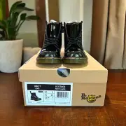 Dr. Martens 1460 Black Patent Lamper Boots Bouncing Soles Toddler Size 7 Zip Up