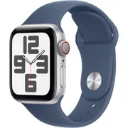 Apple Watch SE 40mm Silver Aluminium Case GPS + Cellular Sport Band (S/M) (Denim) [2024]