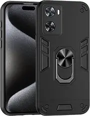 Compatible with Oppo A57 4G / A57s 4G / A57e 4G / A77 4G / A77S 4G Case,Compatible with OnePlus Nord N20 SE Car Mount Magnetic Stand [Hard PC+TPU] 2 in 1een Black