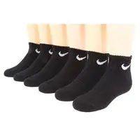在飛比找ETMall東森購物網優惠-Nike 2018男女學童1/4低切黑色運動短襪6入組