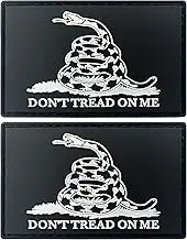 JBCD Dont Tread On Me Flag Patch Gadsden Tactical Patch - PVC Rubber Hook & Loop Fastener Patch (2 Pack)