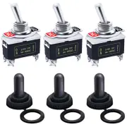 Twidec/3Pcs Heavy Duty Rocker Toggle Switch 16A 250V AC DPST 2 Position 4...