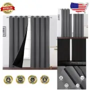 Luxury Thermal Insulated Blackout Curtains - Frost Grey, 52x84 Inches, Set of 2
