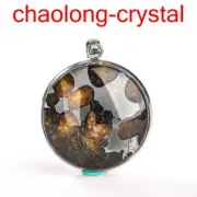 41.6Ct Pallasite Meteorite Pendant Brenham Meteorite Necklace --S2