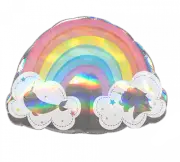 Magical Rainbow Party Supplies SuperShape Holographic Balloon Unicorn Clouds
