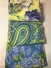 APRIL CORNELL 3 KITCHEN TOWELS BLUE YELLOW GREEN FLORAL 100% COTTON NWT