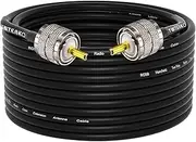 RG58 15M UHF PL-259 Male to Male Jumper Pigtail Coaxial Cable PL259 Coax Connectors for Ham or CB Radio Antenna Extension Coax VHF HF