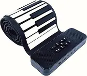 MAGICON 88 Key Roll up Piano Keyboard, pure piano sound source by France Dream, Portable Flexible, built-in both rechargeable battery and speaker/USB/HiFi stereo earphone as a gift (88 key Black)