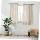 Linen Curtains Panel 54 inch Long Light Filtering Rod Pocket Crude Drapes for