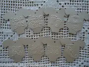 10 Kraft Brown Gift Swing Tags Embossed Bomboniere Baby Shower Christen