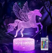 Unicorn Light Toy For Kids Night Light 16 Colors Change Remote 3D Illusion Lamp