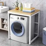 Adjustable Drum Washing Machine Storage Rack Space Saving Organizer Shelf for Small Kitchen and Bathroom Freestanding Over Washing Machine Shelf with Storage Unit