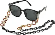 [uxcell] Glasses Lanyard for Sunglasses, Acrylic Glasses Chain Strap Adjustable Eyeglasses Holder Strap Chains Around Neck for Women Girls Sunglasses, Coffee/Black/Gold
