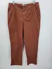 Aventura Pants Womens 14 Brown Organic Cotton Flat Front Straight Leg Chino NWT