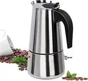 Supvision 2 Cup Moka Pot Stainless Steel 100ml Italian Espresso Coffee Maker Stovetop CoffeeMakers Mocha Pot Percolator for Induction Stove Classic Cafe Makers Portable for Easy Brewing Straight
