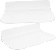 WOONEKY 2pcs Wall Mounted Bathroom Organizer Towel Storage Shelf with Nail Adhesive Easy to Clean Shower Shelf Space Saving Design for Towels and Toiletries