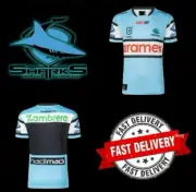 Cronulla Sharks 2024 Home Jersey NRL Size MEDIUM Sky/Black NRL Classic