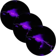3 Pcs Microwave Trivet for Hot Pots and Pans 15in Cotton Thread Weave Heat Resistant Pad Holder for Crock Pot Kitchen Countertop Protector Fluorescent Purple Artistic Lightning