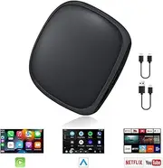 Wireless CarPlay Android Auto Adapter Magic Box with Netflix/YouTube/Disney/Google Play/TF Card The Multimedia Video Ai Box Wireless Adapter USB Dongle for Factory Wired CarPlay Cars