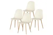 Florida PU Leather Dining Chairs (Set of 4) - Cream White