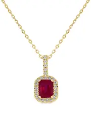 Sabrina Designs 14K 0.71 ct. tw. Diamond & Ruby Octagon Pendant