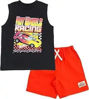 [Hot Wheels] Tank Top and Shorts Outfit Set Toddler to Big Kid Sizes (2T - 10-12)