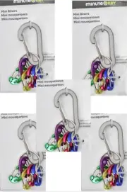 5 Pack MinuteKey Mini Biners Mini Carabiners Core Series Assorted 6 Piece 963025