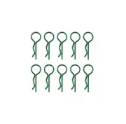 SpeedTek RC 1/7 & 1/6 RC Car Bent Body Clips (10) (Green)