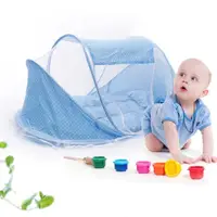 在飛比找momo購物網優惠-【寶盒百貨】免安裝嬰幼兒蚊帳罩 寶寶蒙古包(可折疊帶支架有底