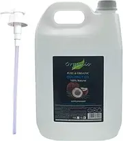 Organio 100% Pure Organic Fractionated Coconut Oil 100ml, 200ml to 20L - Coconut Scented (With Pump Included, 5L)