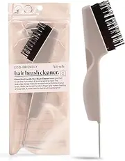 [Kitsch] Double Sided Hair Brush Cleaner Tool 2 in 1 | Eco-Friendly Double Edge Brush and Hairbrush Cleaner Solution for Hair Removal and Maintenance, Beauty Travel Essentials, Valentines Present For Her