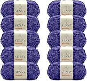 10 Skeins of Sensy Velvet Slim Yarn for Crocheting, Baby Blanket Yarn, Chenille Yarn, Amigurumi Yarn, 3.5 oz, 218 Yards, Gauge 3 Light (Purple)