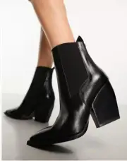 All Saints Ria Pointed Toe Wedge Chelsea Boots Sz 41/US 11 $379