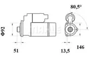 Mahle Starter Motor for Man 18 T 18.48 26 T 26.48 28 T 28.48 33 T 33.48 35 T 35.53 37 T 37.48 37530 41 T 41.48 Lion'S City A A 22; Gasoline