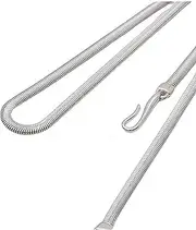 [Kawlxpp] Shining Silver 45cm Flat Herringbone Snake Chain Necklace,18'' Minimalist Snake Chain for Men & Women