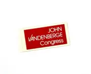 John Vandenberge Congress US Political Campaign Sticker Vintage Red & White