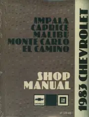1983 CHEVROLET IMPALA /CAPRICE/MALIBU/EL CAMINO/MONTE CARLO SHOP MANUAL