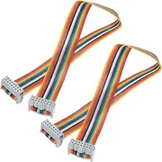 uxcell 2 Pcs 14 Pin Flat Rainbow Ribbon Cable FC/FC Female Connector 1FT 2.54mm Pitch Breadboard Jumper Wires for Electronic Projects