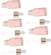 HEALEEP Rose Gold Essential Oil Dropper Bottles 15ml 5pcs Pink Semi- Glass Subpackaging Droppers for Aromatherapy and DIY Projects