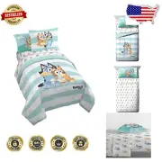 Bright & Colorful Bluey Twin Bedding Set - Machine Washable 5-Piece Delight