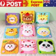 DIY Circular Punch Needle Kit Embroidery Craft Set with Hoop Animal Designs