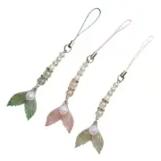 Trendy Mermaids Tail Pearls Phone Strap for Daily Use and Bag Decoration