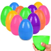 Kijamilee 12PCS Large Plastic Easter Eggs Fillable 6" Bright Easter Eggs Asso...