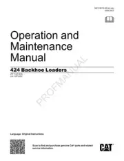Caterpillar 424 Backhoe Loader Operators Maintenance Manual JJ41-Up JTY1-Up