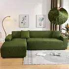 Jacquard Sofa Cover Green Elastic Corner Sofa Covers 1/2/3/4 Seater Slipcover