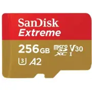 SanDisk Extreme 256GB microSDXC Memory Card Class 10 - U3 - V30 - A2 - Read up