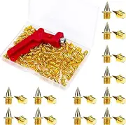 [VIDELLY] 100 Pieces Spikes for Track Shoes,1/4 Inch Track Spikes,Steel Track and Cross Country Spikes Golf Shoe Spikes with Spike Wrench,Replacement Spikes for Running,Hiking,High Jumping,Cross Country